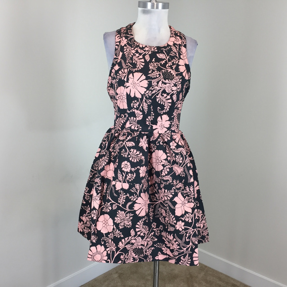 Jill Stuart Dresses & Skirts - Jill Stuart M 8 Pink Gray Floral Racerback dress